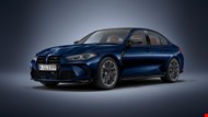 BMW M3 Competition (G80) in Individual Tanzanite Blue II Metallic | Front Left Three Quarter view